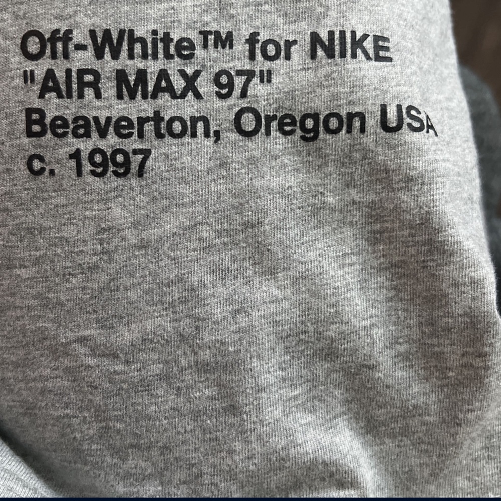 Size small gray off-white Nike collab